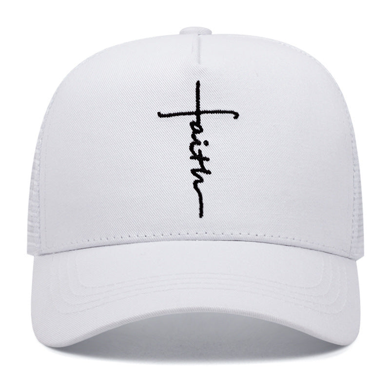 Cross English Embroidery Breathable Baseball Cap - threadspired
