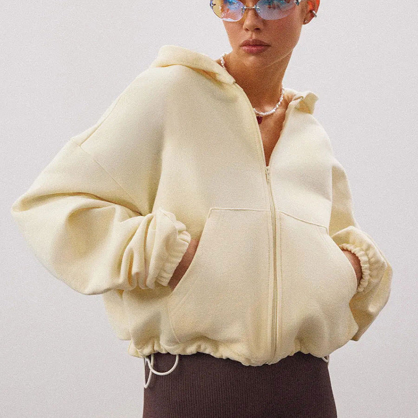 Loose Cardigan-style Hoodie - threadspired