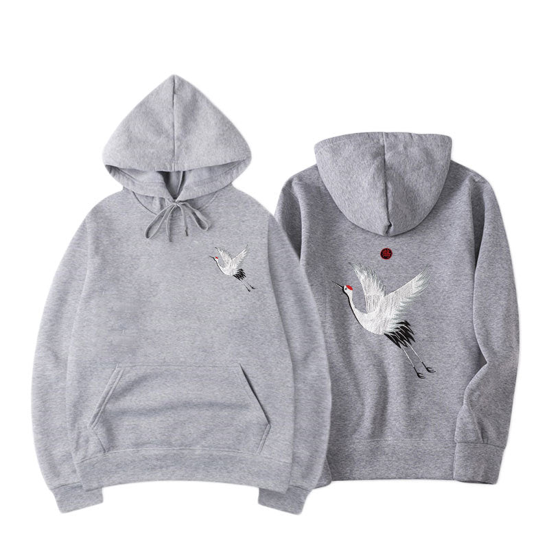 Bird Embroidered Hoodie - threadspired