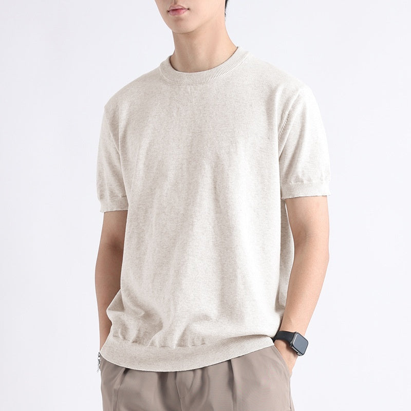 Short-sleeved Sweater Shirt - threadspired