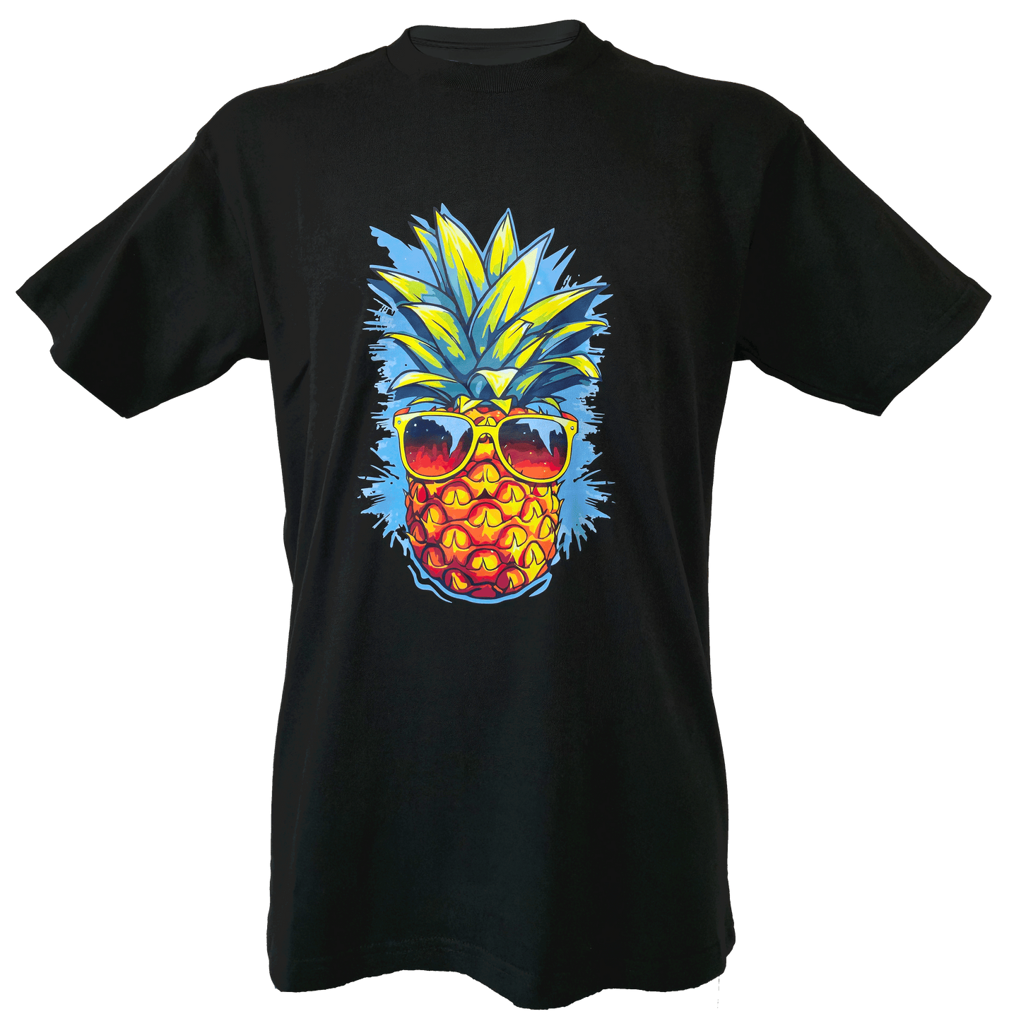 Drop Shoulder Half Sleeve - Black (Pineapple)