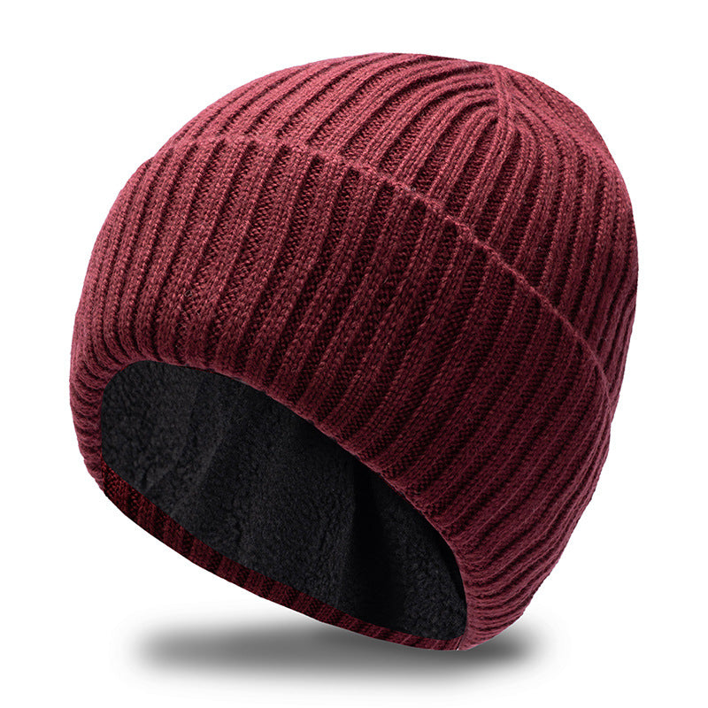 Fleece-lined Thickened Warm Winter Men's Knitted Hat