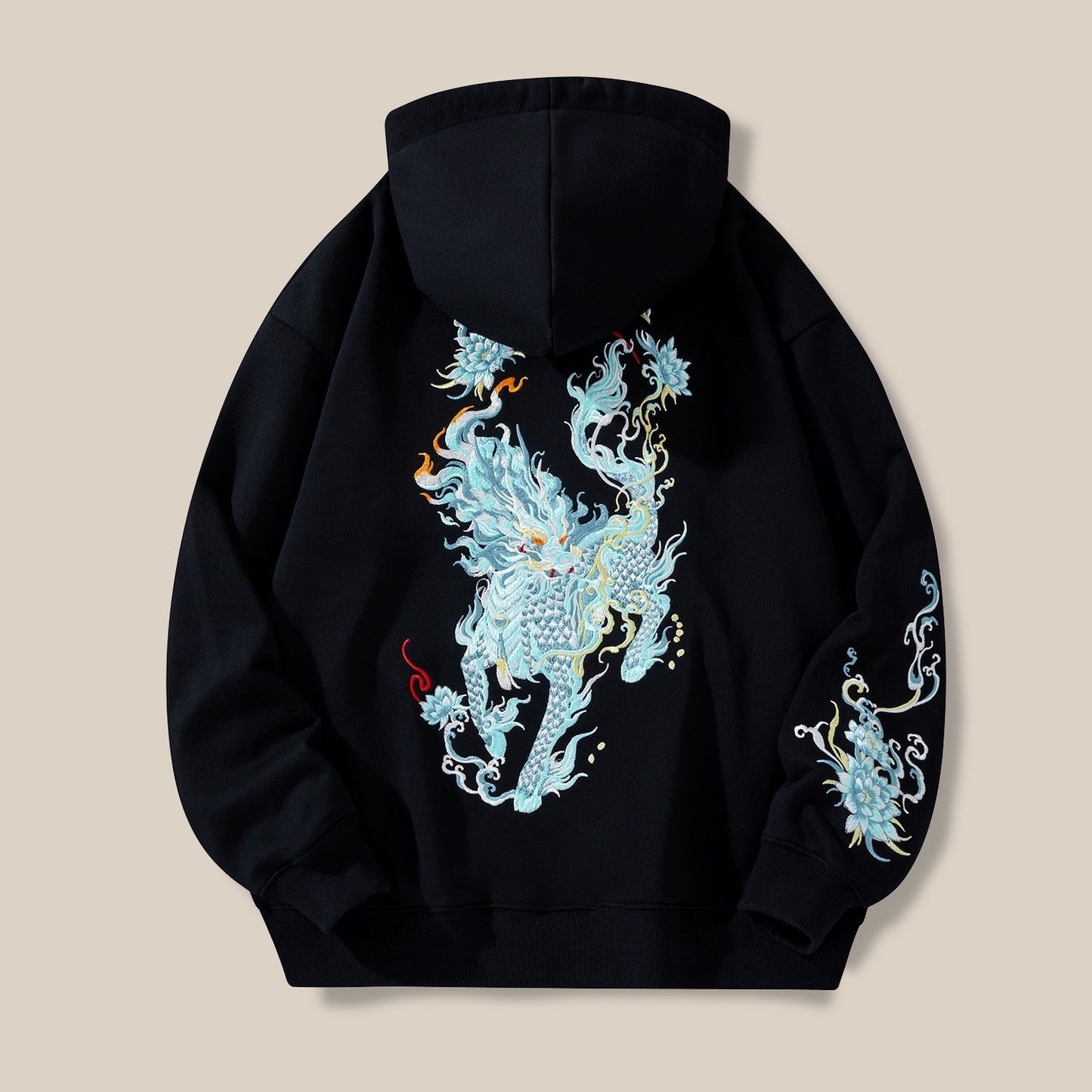 Brushed Hoody Men's Autumn Winter Coat Embroidery - threadspired