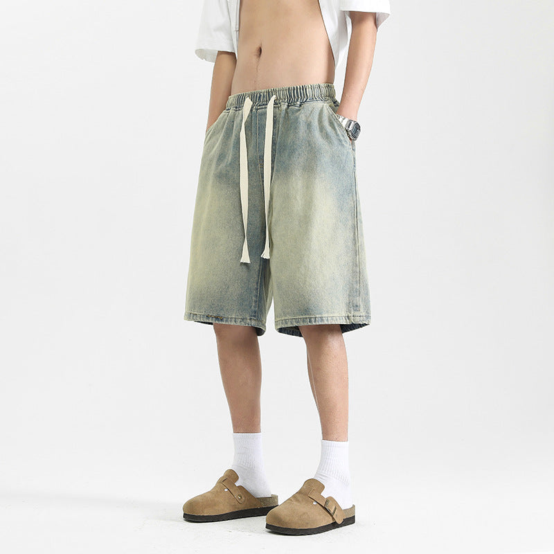 Oversized Denim Shorts - threadspired