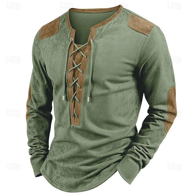 Rustic Long Sleeve Drawstring T-shirt - threadspired