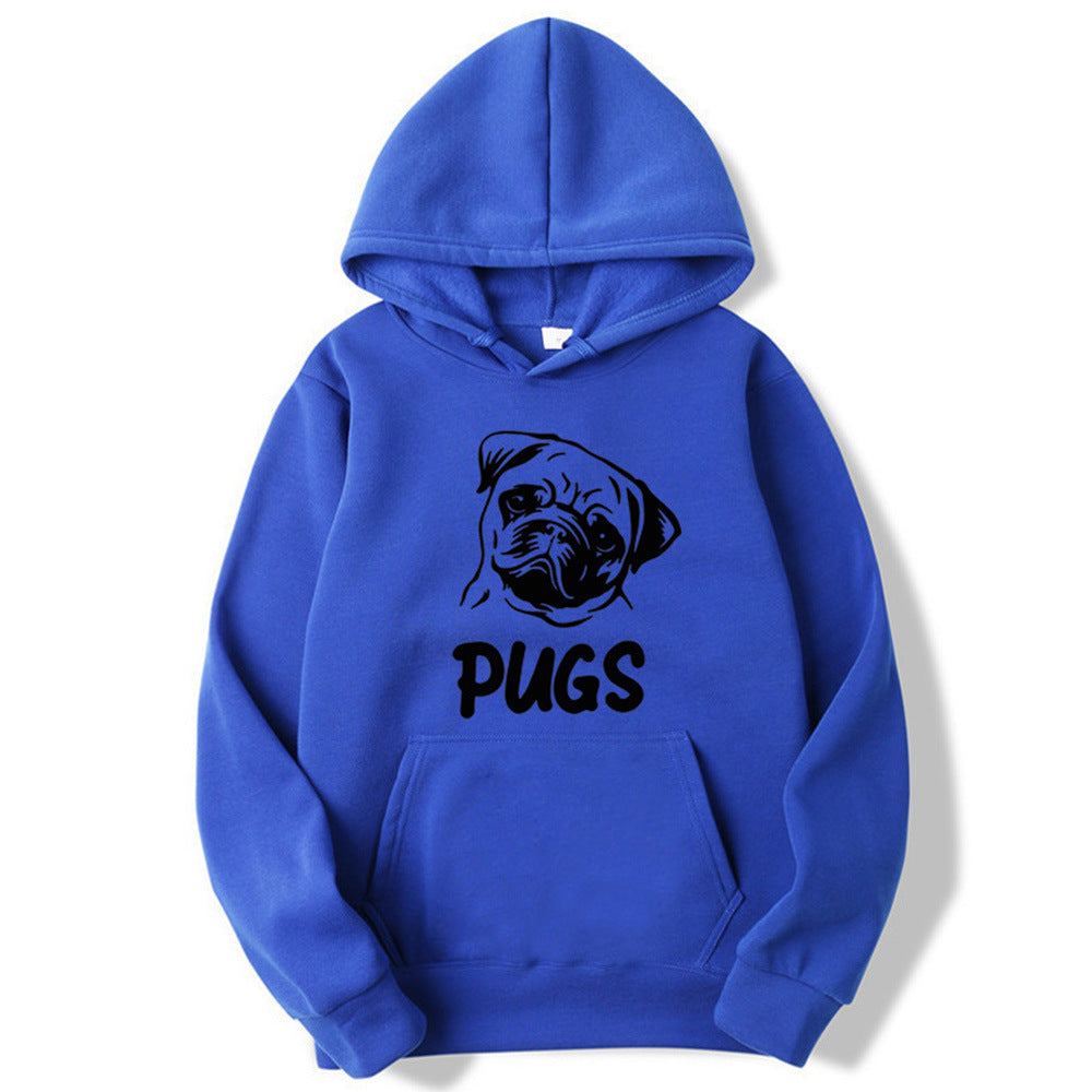 Pug Printed Hoodie - threadspired