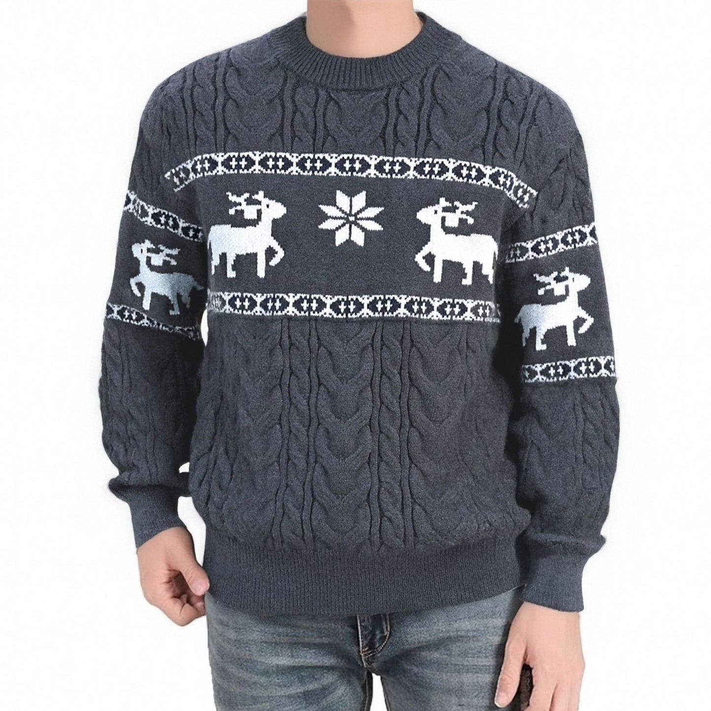 Round Neck Ugly Christmas Sweater - threadspired
