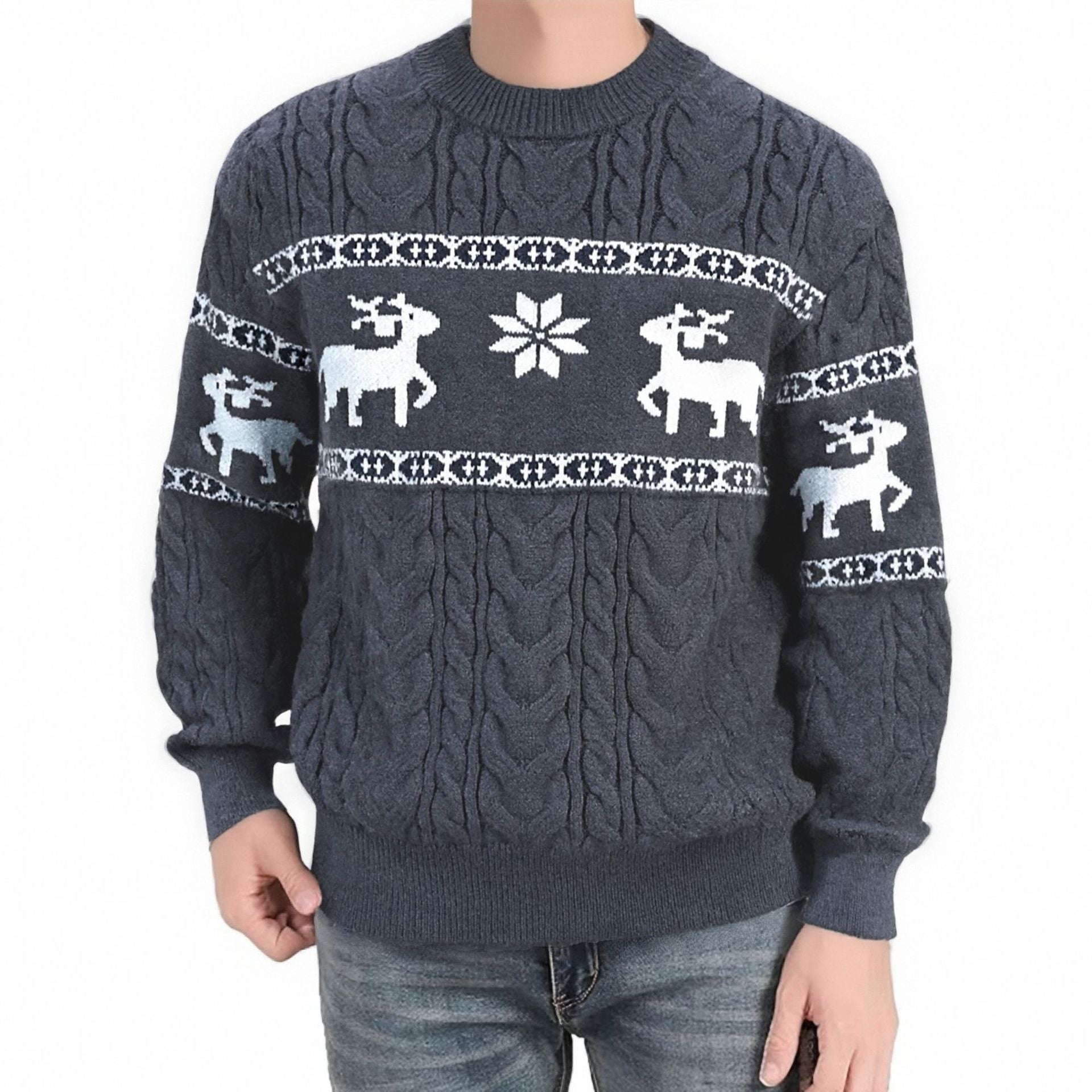 Round Neck Ugly Christmas Sweater - threadspired