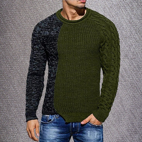 Double Pattern Knitted Sweater - threadspired