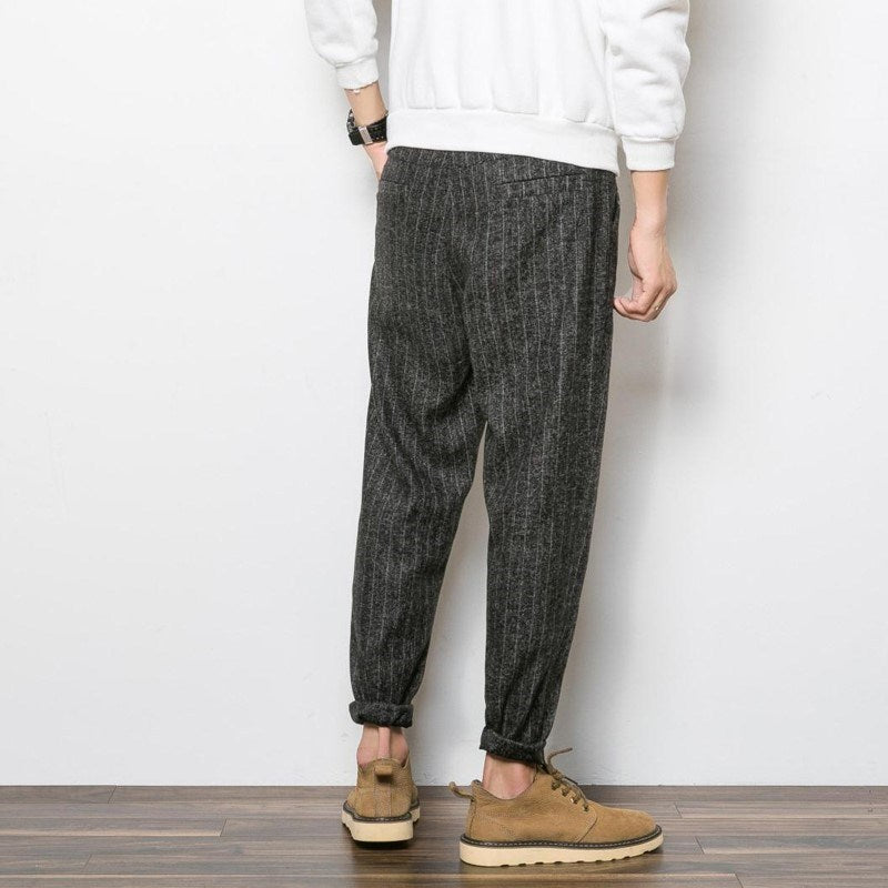 Striped casual Trousers - threadspired