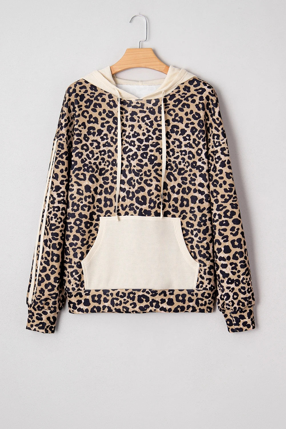 Loose Retro Leopard Print Hoodie - threadspired