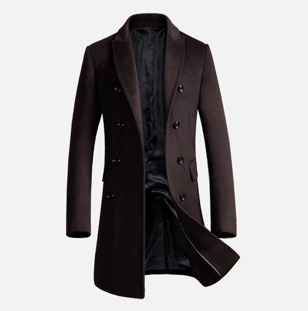 Woolen slim fit trench coat - threadspired