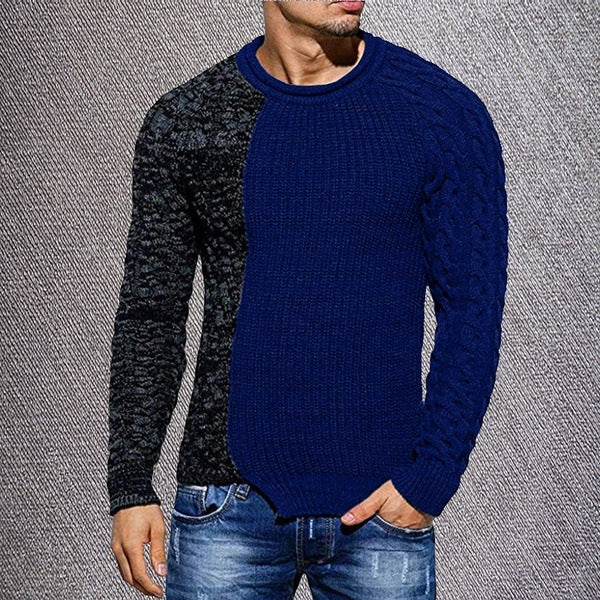 Double Pattern Knitted Sweater - threadspired