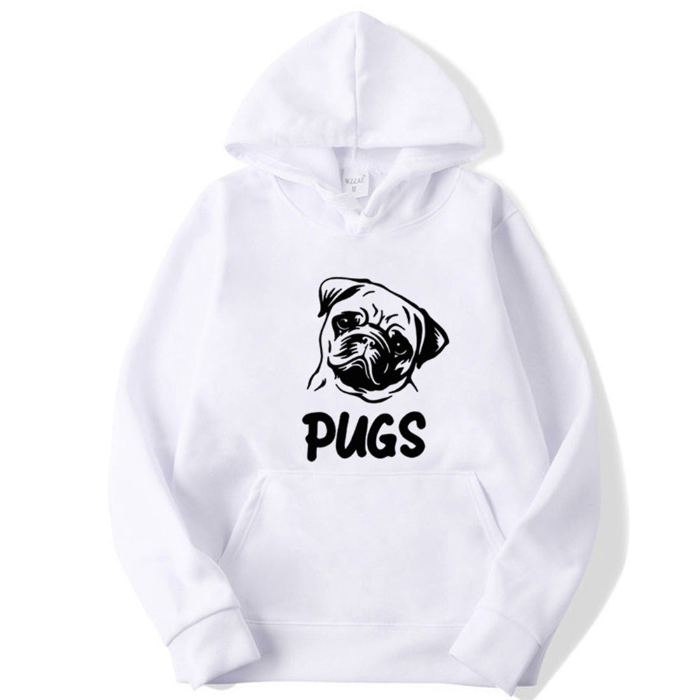 Pug Printed Hoodie - threadspired