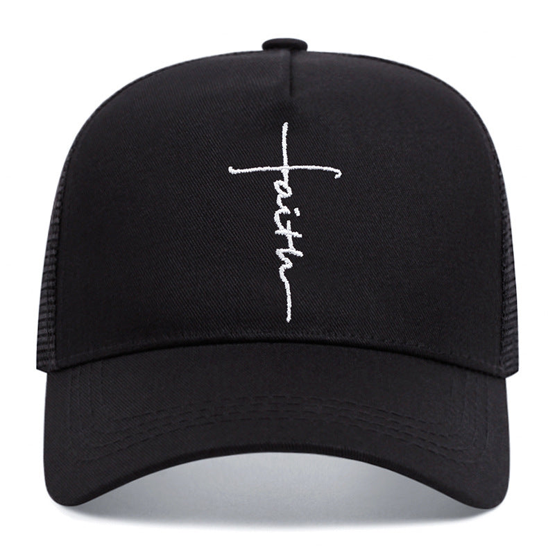 Cross English Embroidery Breathable Baseball Cap - threadspired