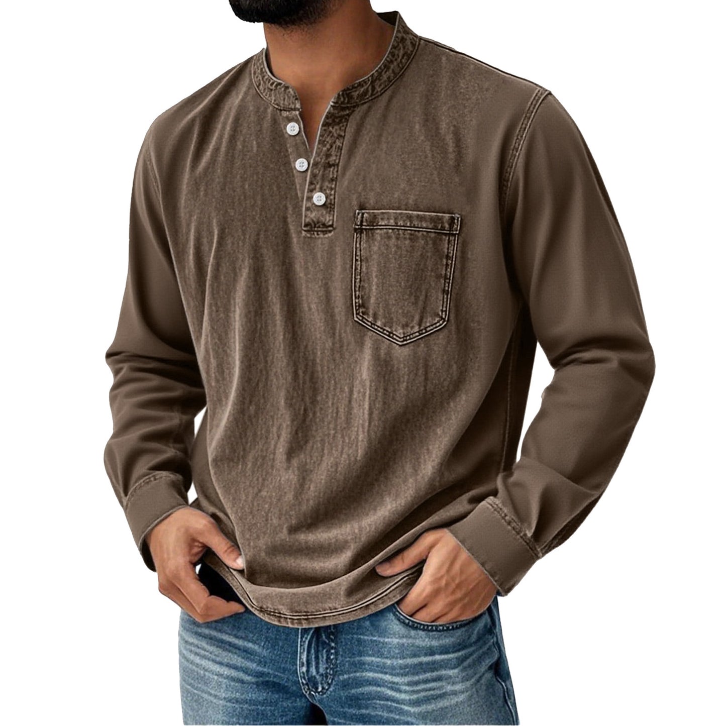 Three-button Long-sleeve Shirt