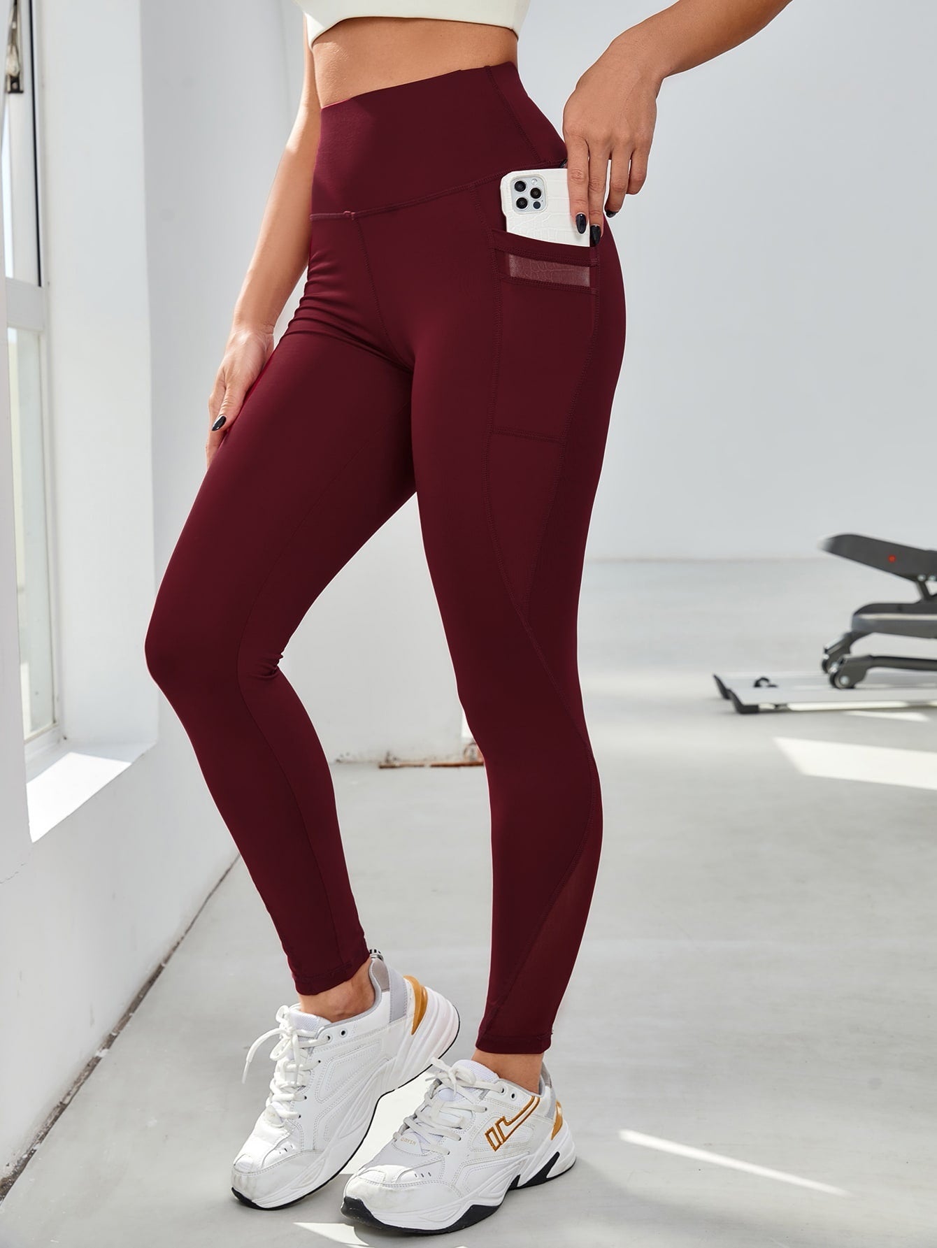High Waist Grenadine Stitching Yoga Pants - threadspired