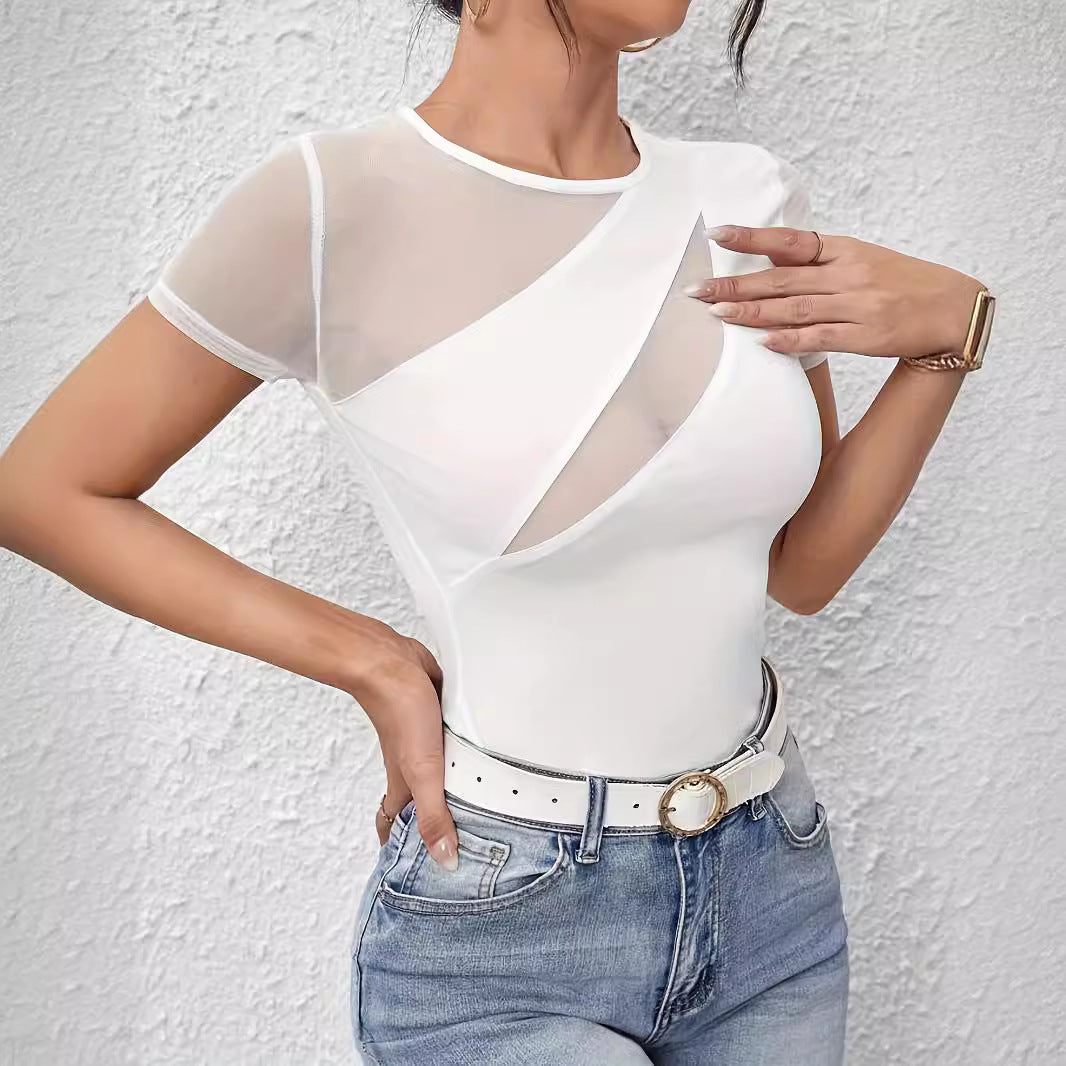 Short-Sleeve Mesh-Panel T-Shirt - threadspired