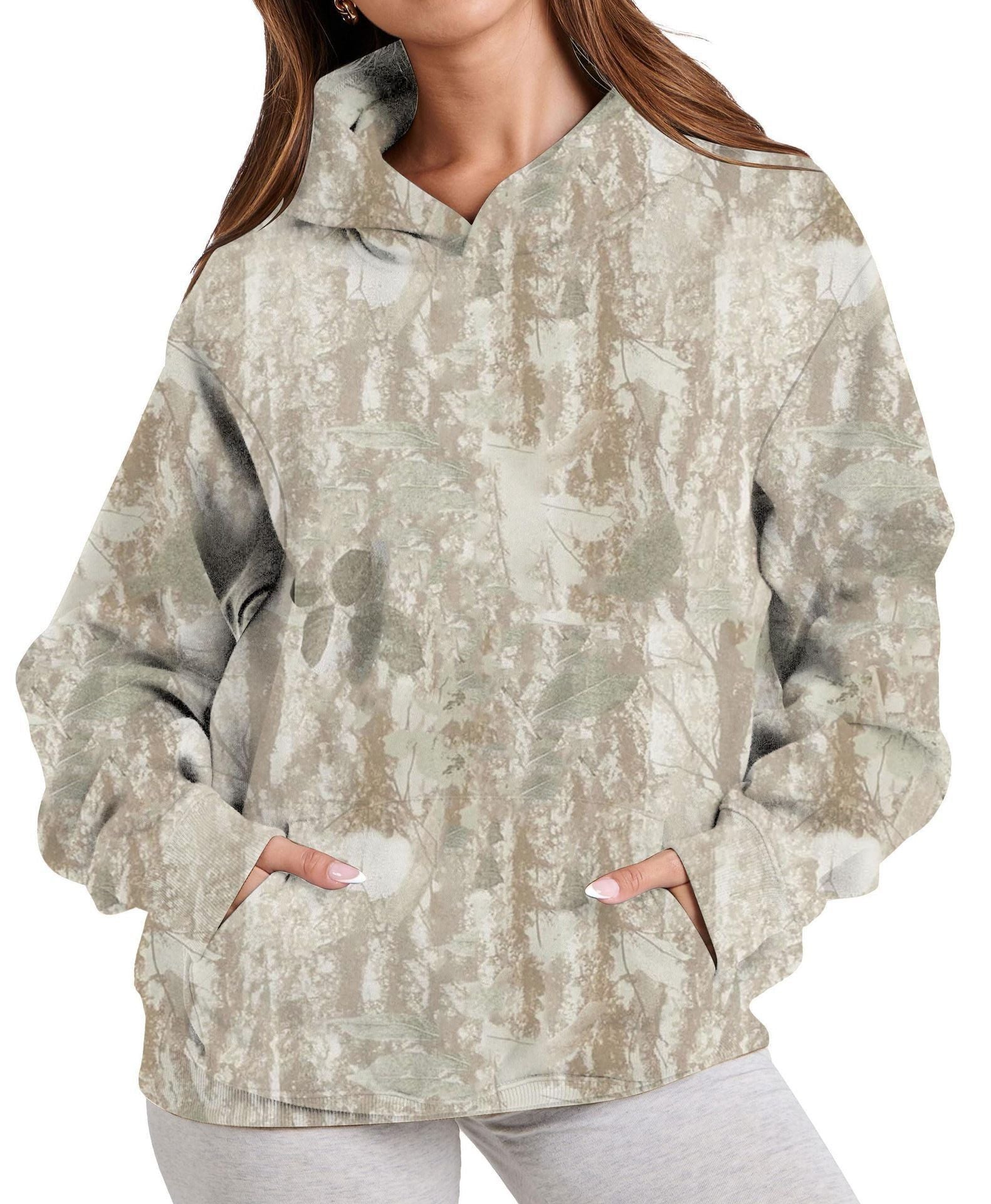 Maple Leaf Patterned Hoodie - threadspired