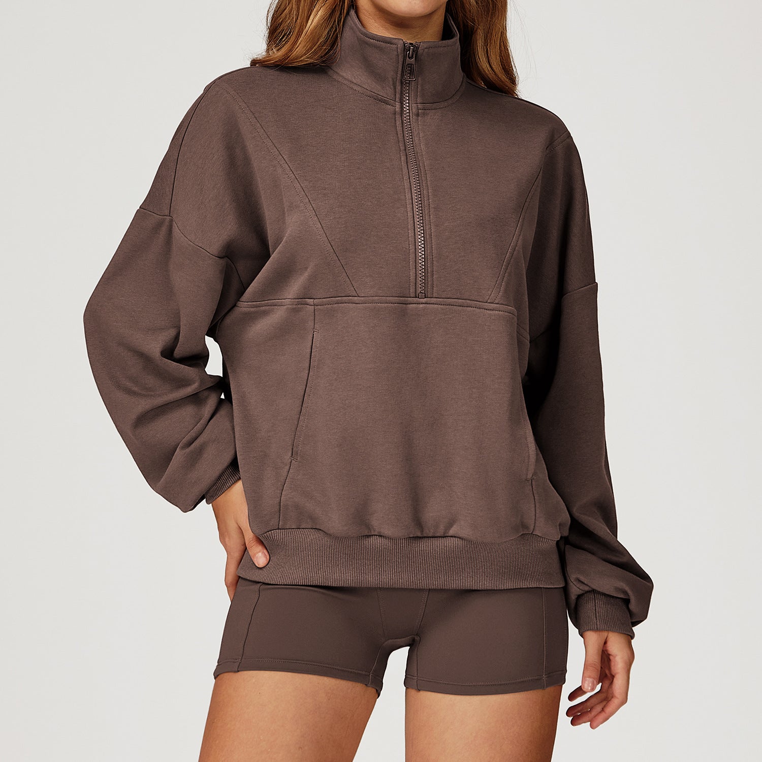 Casual Zippered Sweater - threadspired