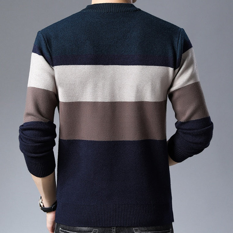 Multi-Colored Striped Sweater - threadspired
