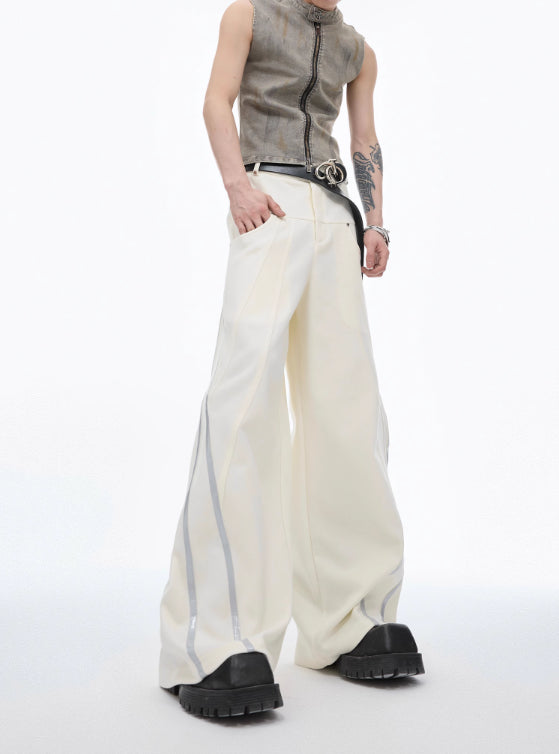 Reflective Stripe Design Trousers - threadspired