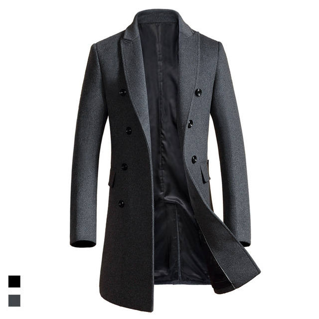 Woolen slim fit trench coat - threadspired