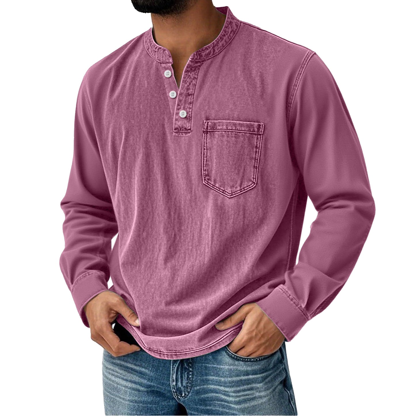 Three-button Long-sleeve Shirt