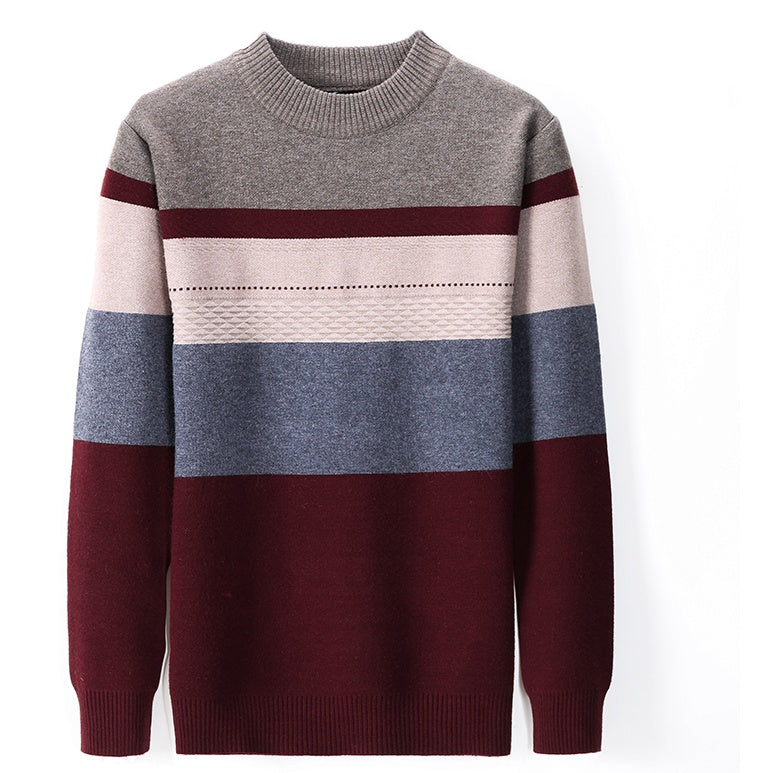 Multi-Colored Striped Sweater - threadspired