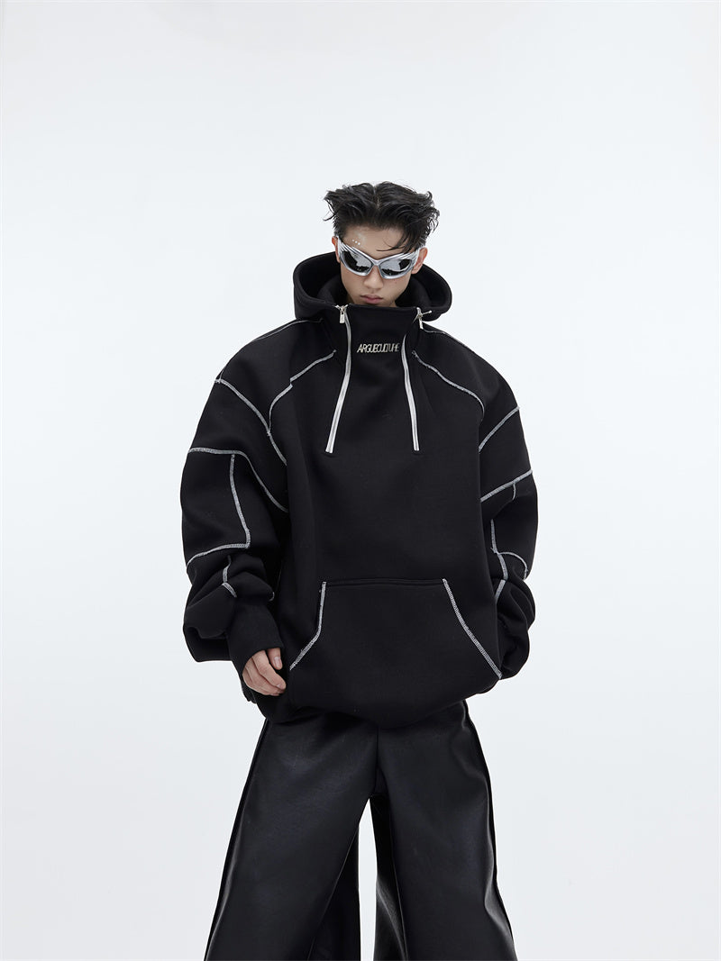 Three-dimensional Fleece Hoodie - threadspired