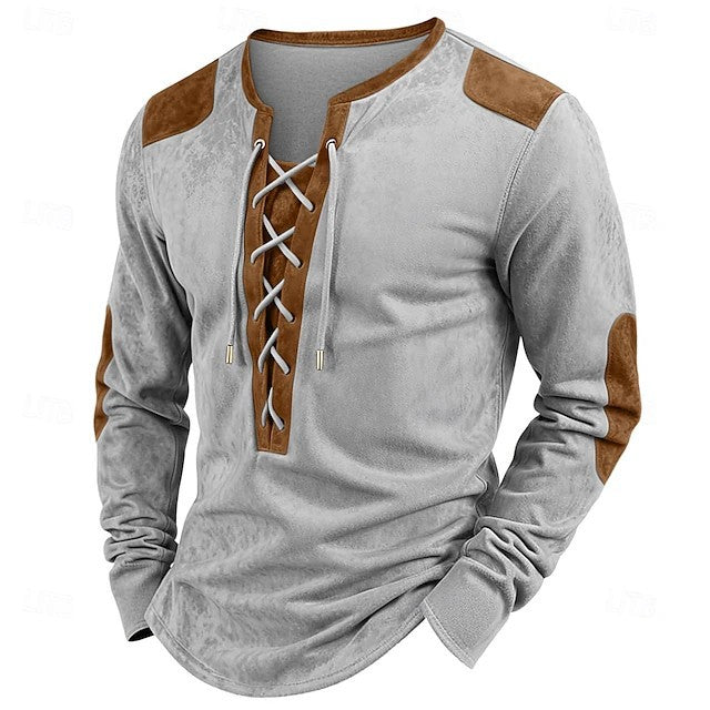 Rustic Long Sleeve Drawstring T-shirt - threadspired