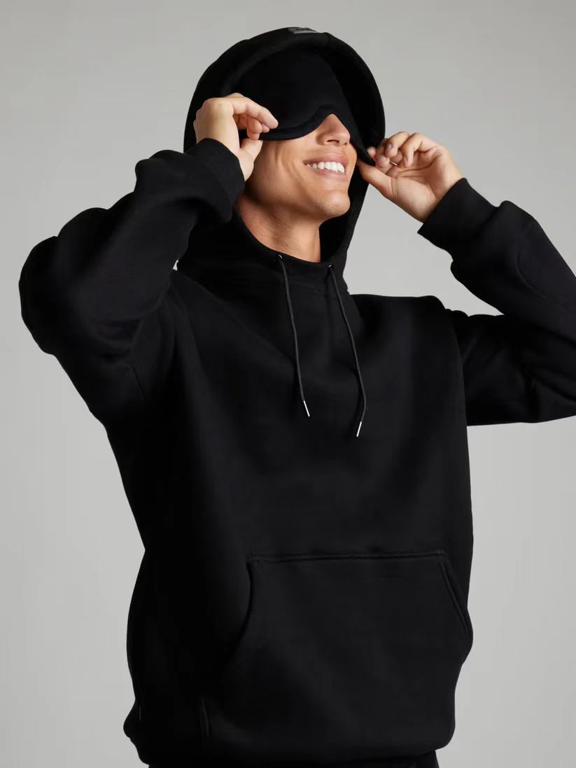 Colourful Hoodie With Drawstring Eye Mask - threadspired