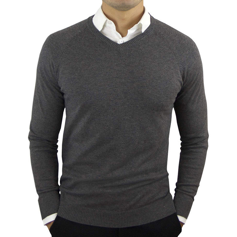 V-Neck Cotton Sweater - threadspired