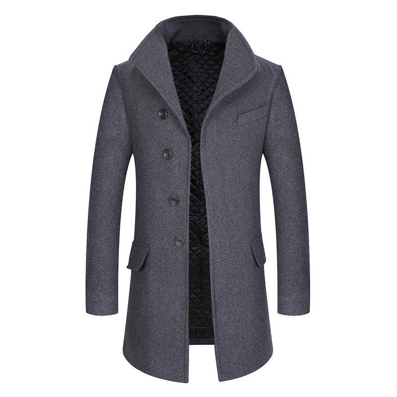 Woolen Long Overcoat - threadspired