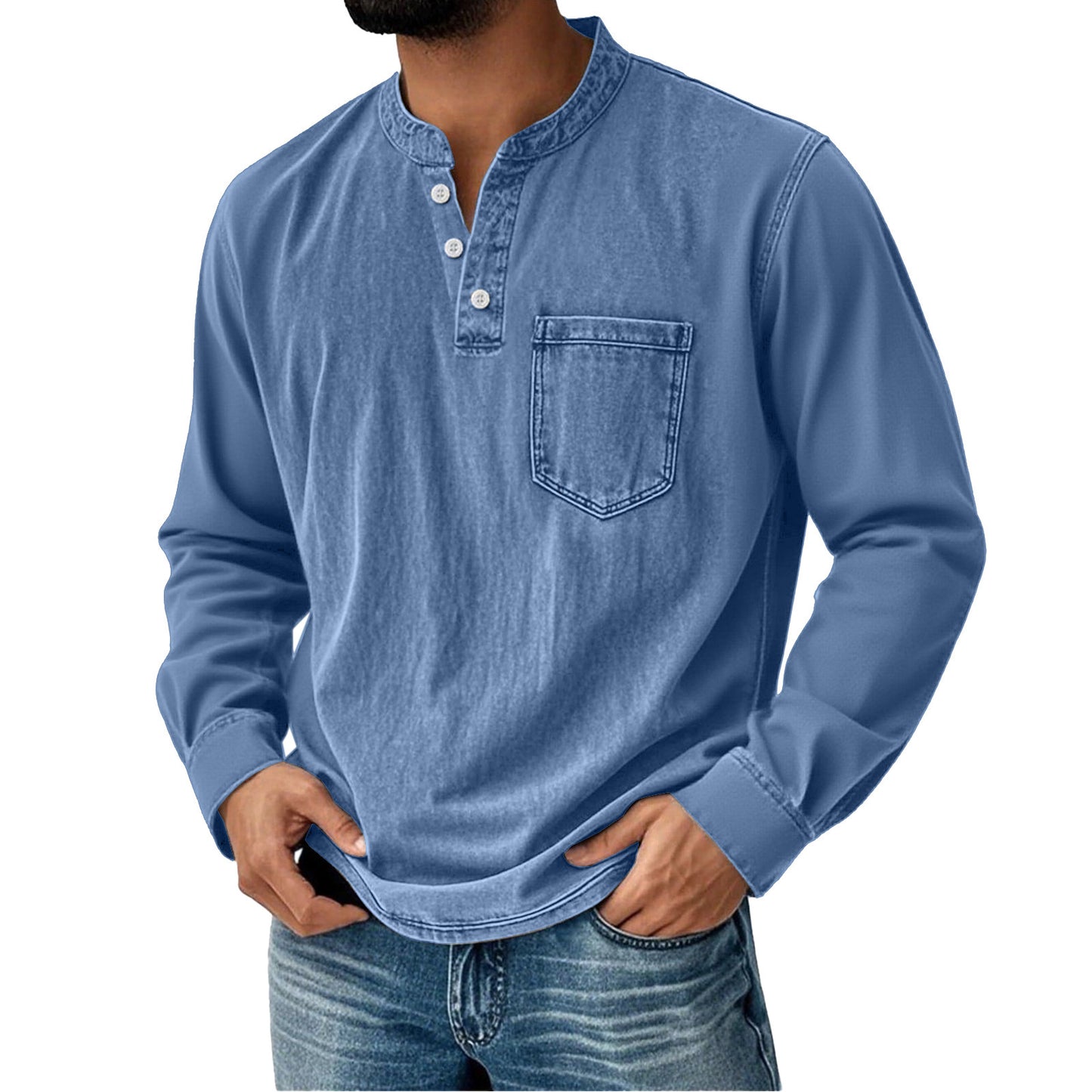 Three-button Long-sleeve Shirt