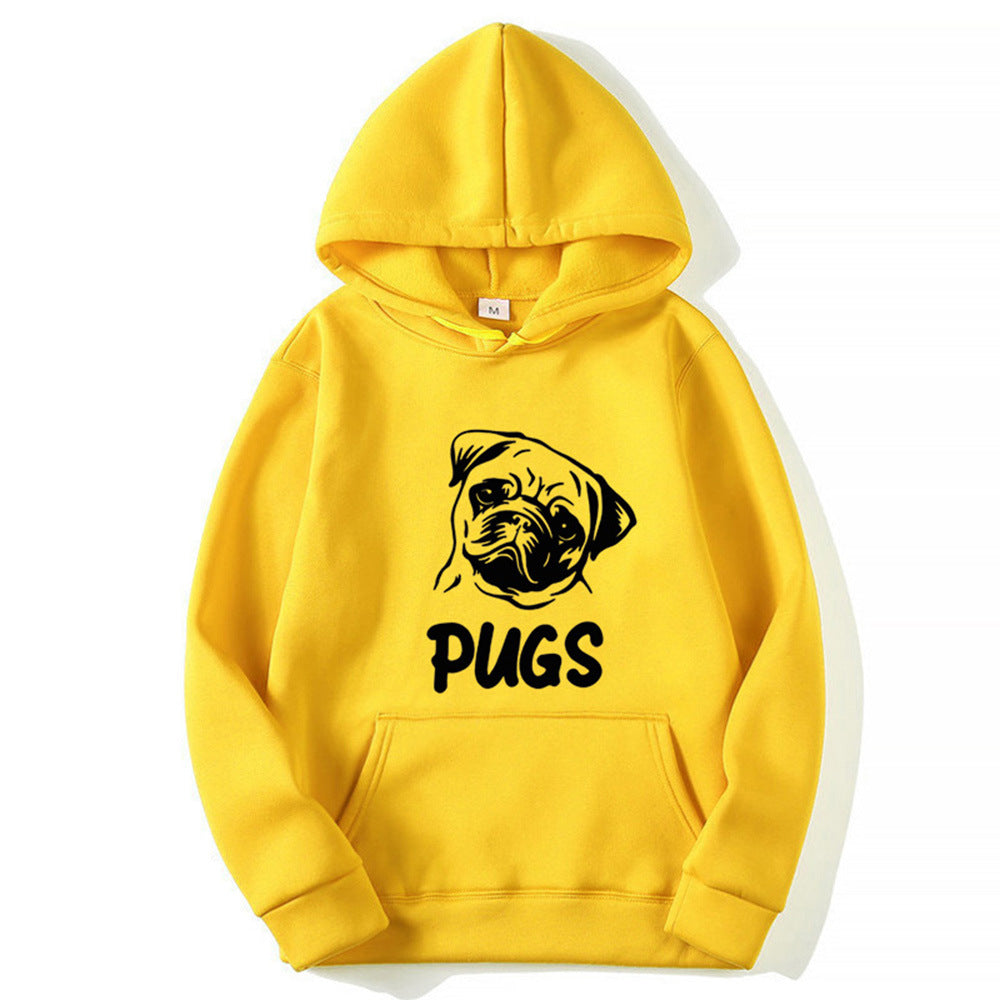 Pug Printed Hoodie - threadspired