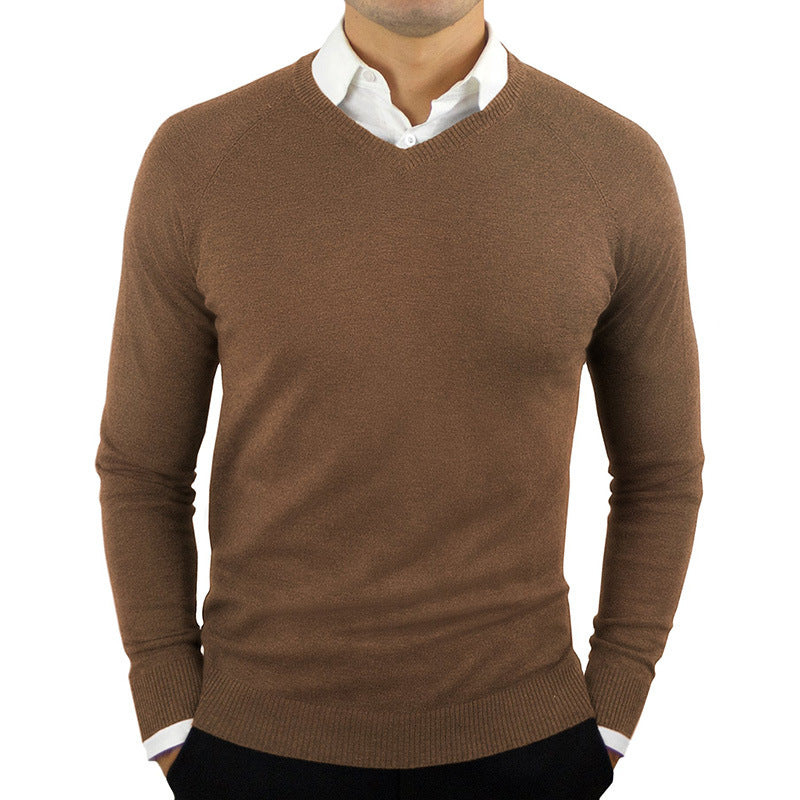 V-Neck Cotton Sweater - threadspired