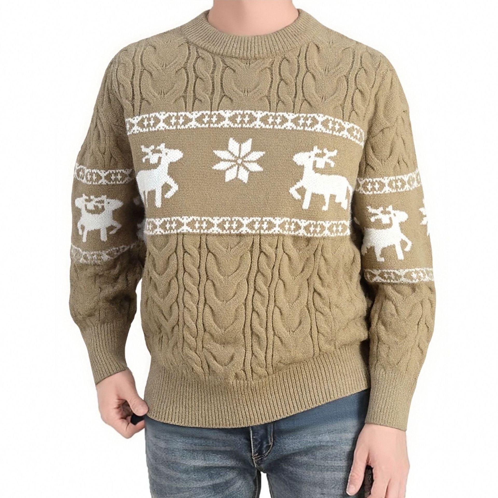 Round Neck Ugly Christmas Sweater - threadspired