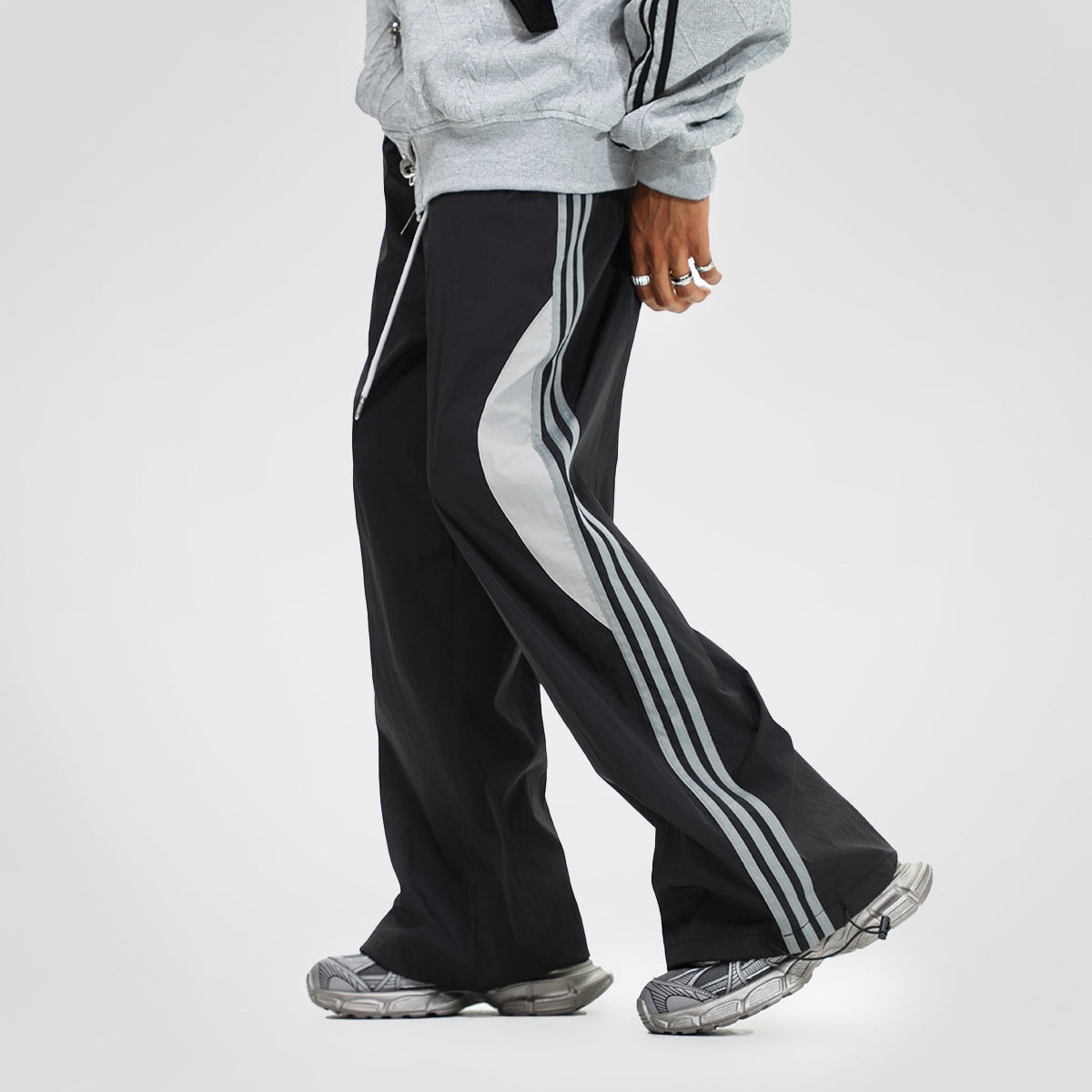 Striped Sports Casual Trousers - threadspired