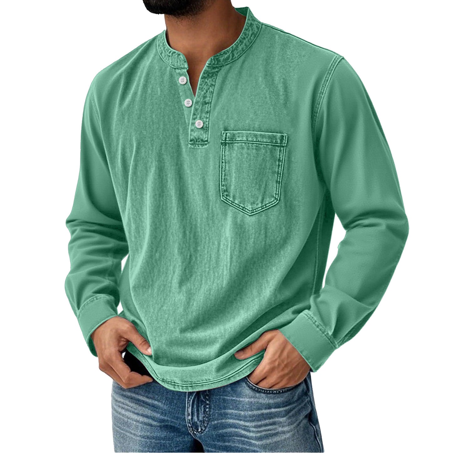 Three-button Long-sleeve Shirt
