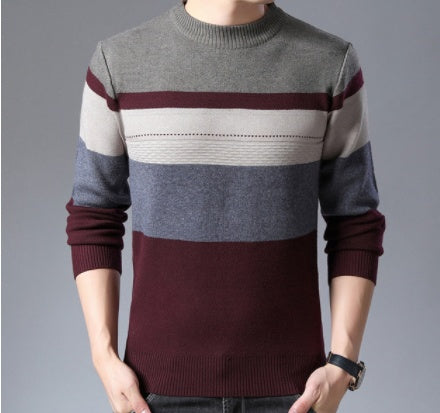 Multi-Colored Striped Sweater - threadspired