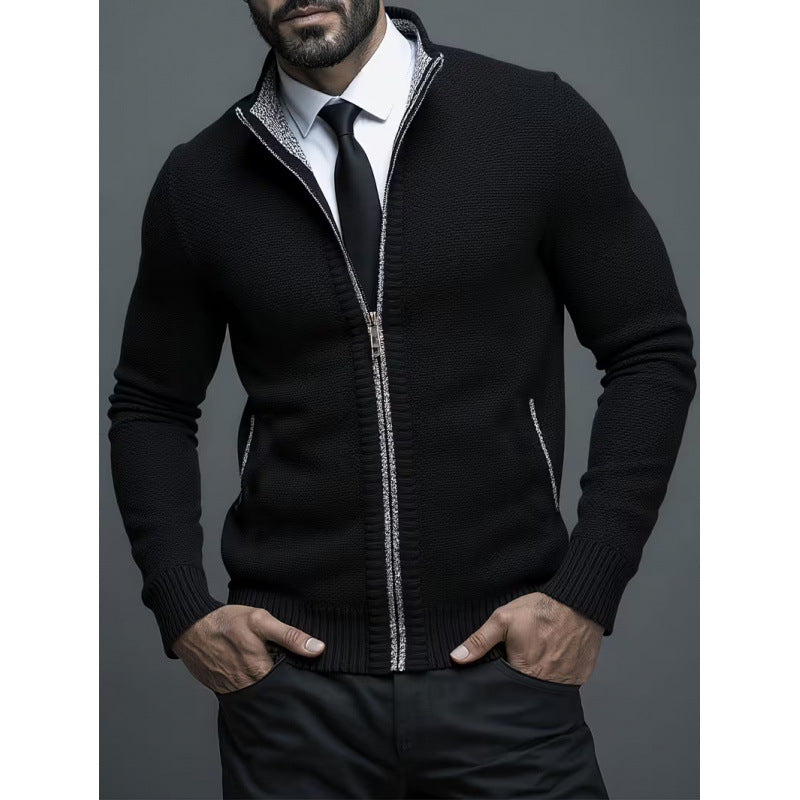 Stand-up Collar Knitted Sweater Coat