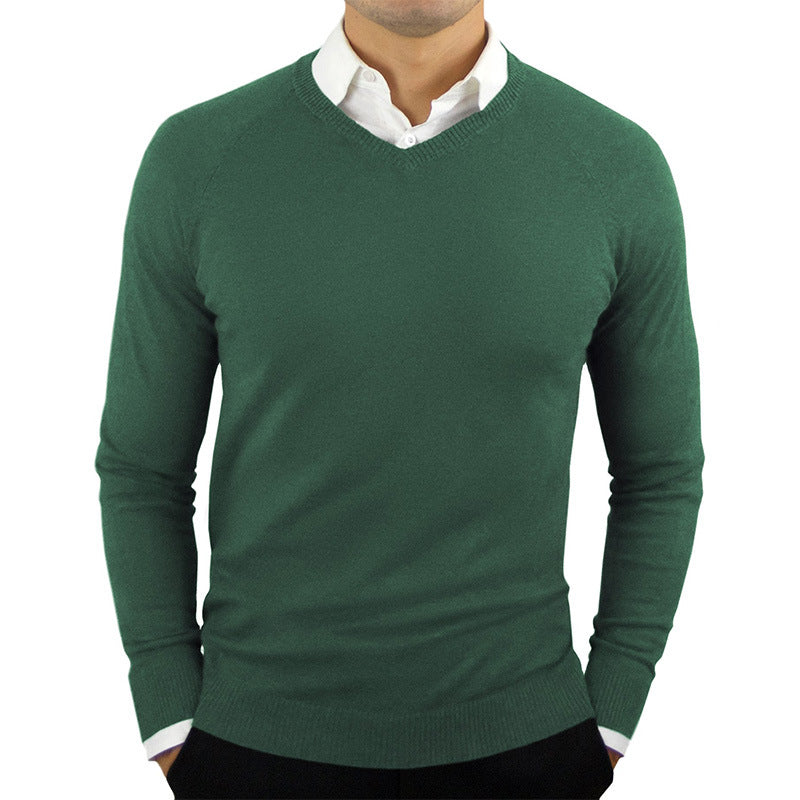 V-Neck Cotton Sweater - threadspired