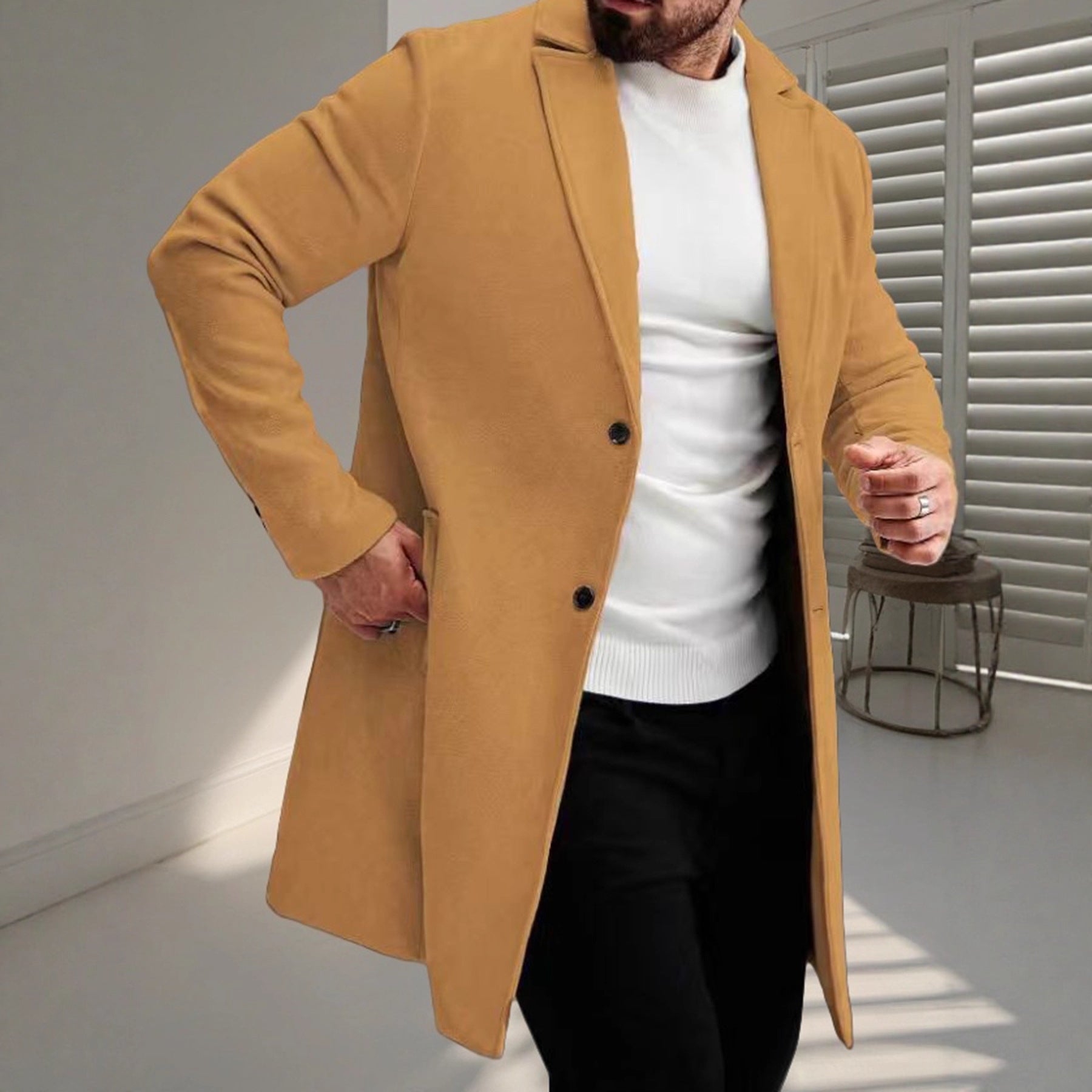 Classic Business-style Trench Coat - threadspired