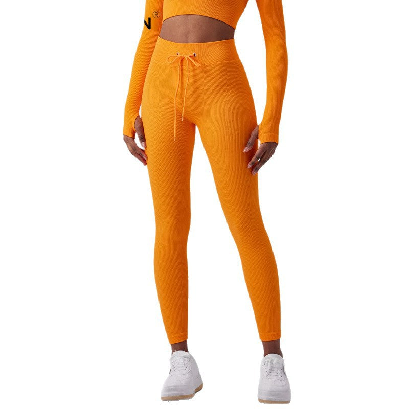 Adjustable Drawstring Yoga Pants - threadspired