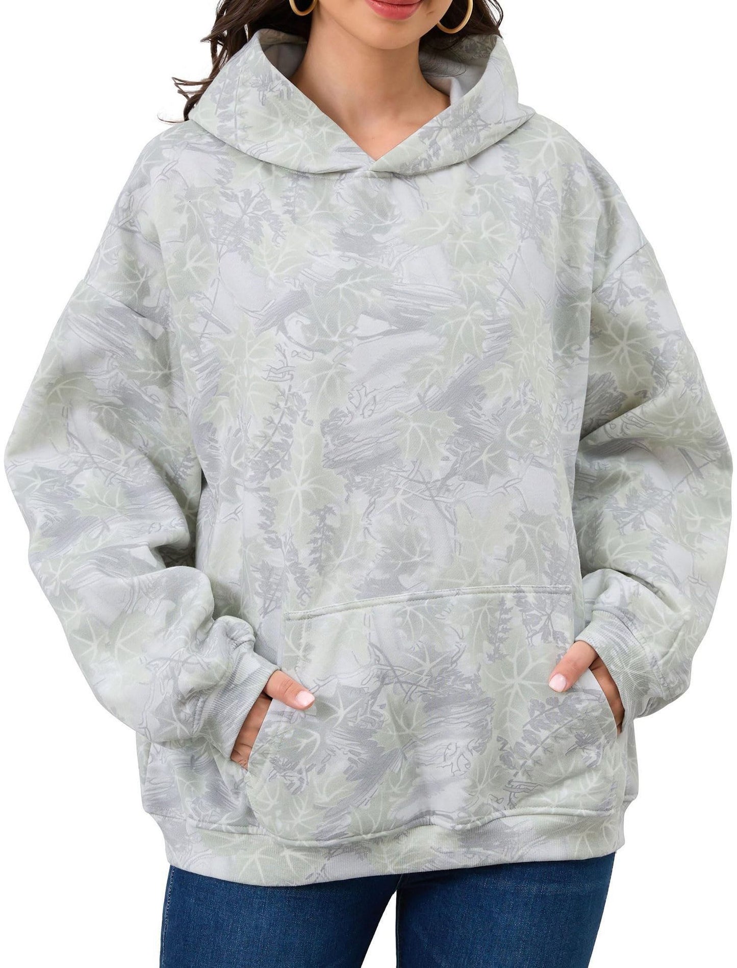 Maple Leaf Patterned Hoodie - threadspired
