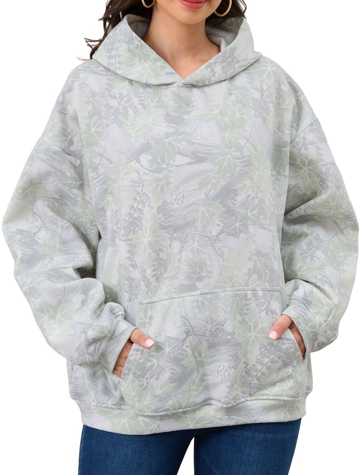 Maple Leaf Patterned Hoodie - threadspired