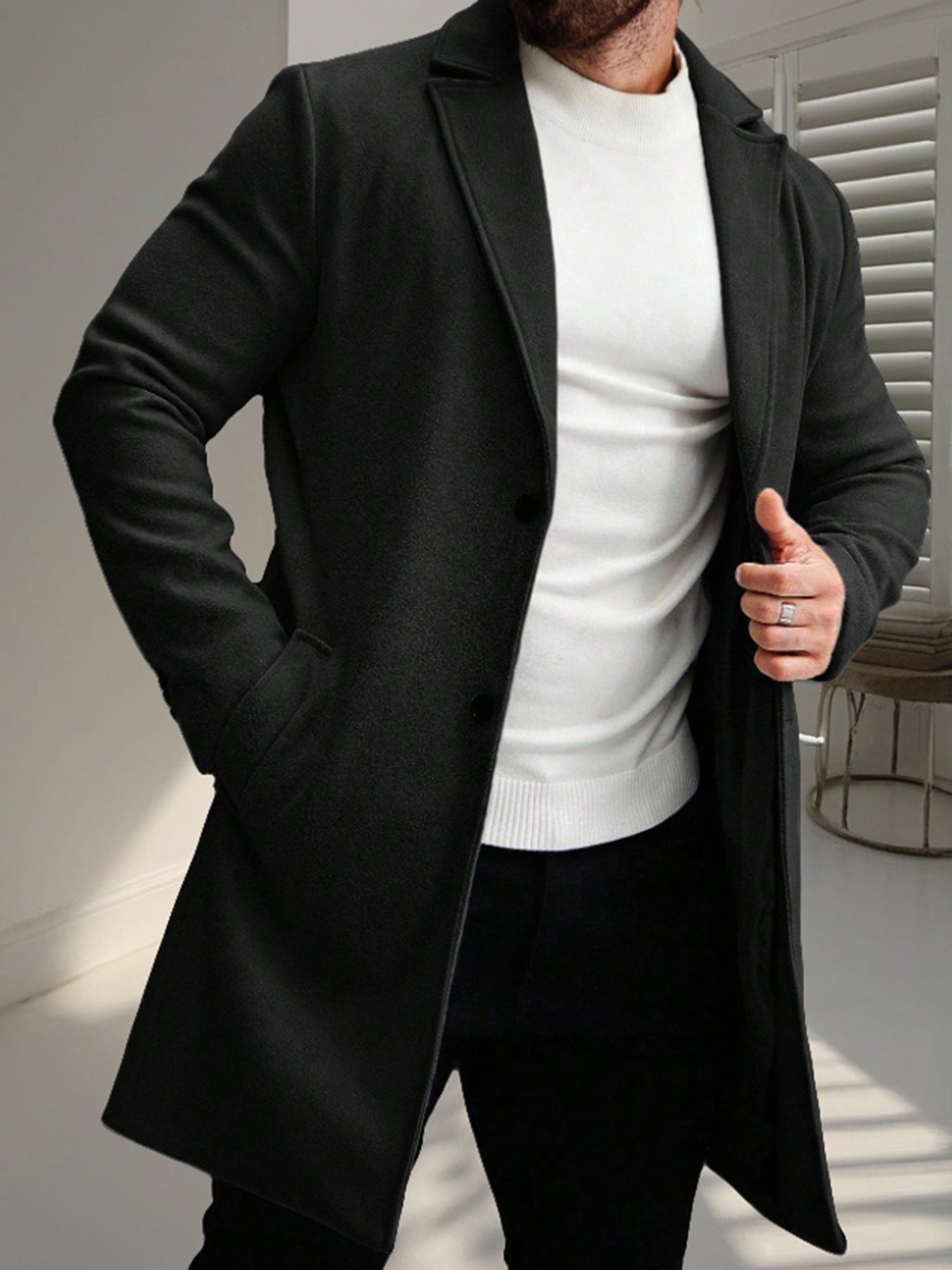 Classic Business-style Trench Coat - threadspired
