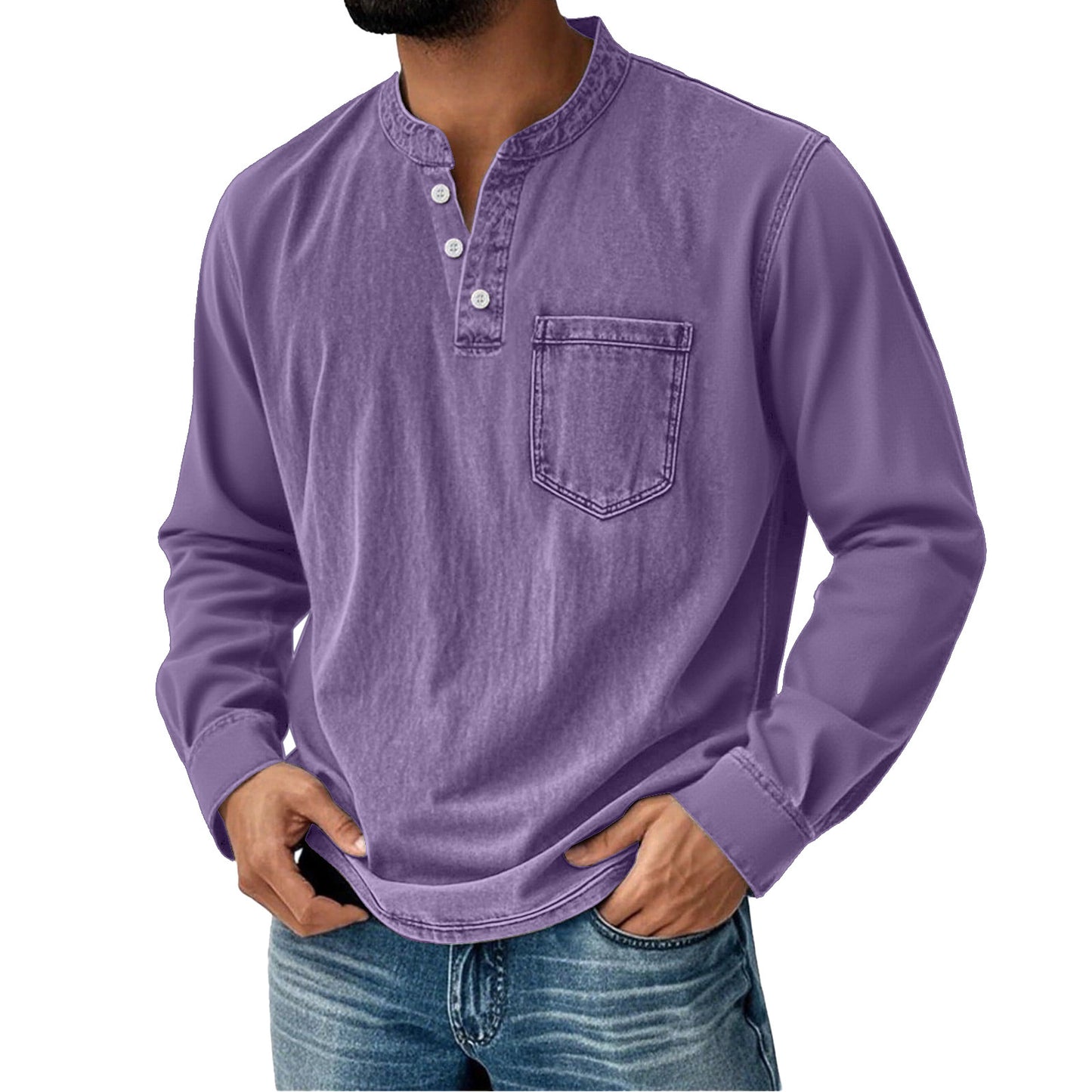 Three-button Long-sleeve Shirt