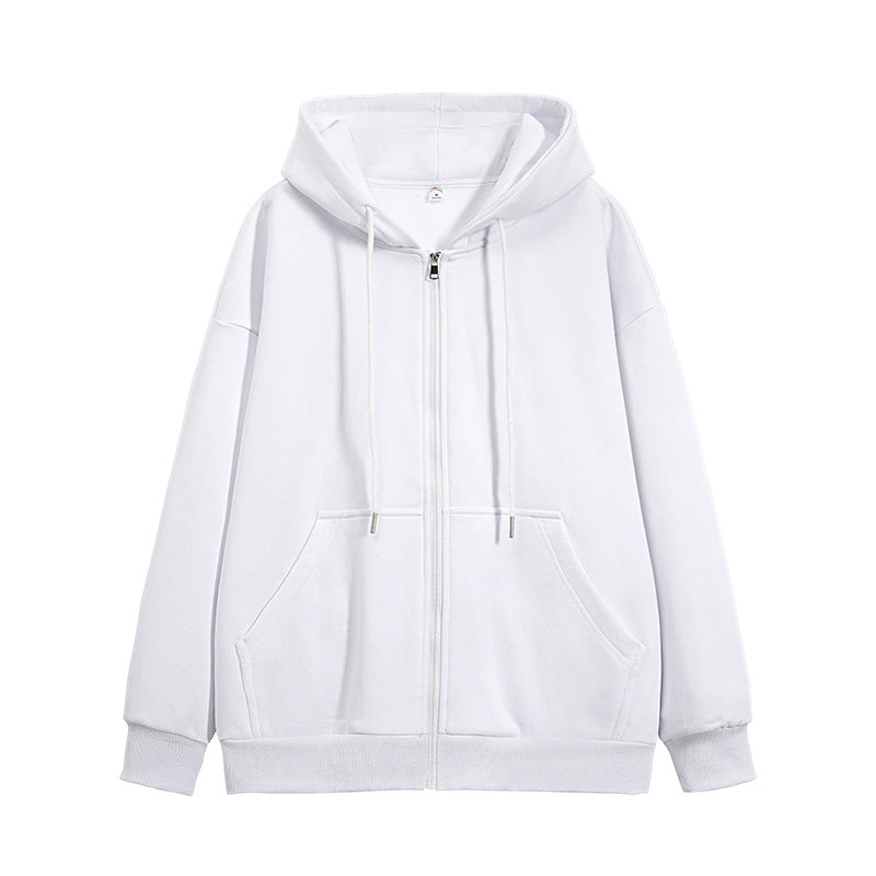 Double-zipper And Solid-color Long Sleeves Hoodie - threadspired